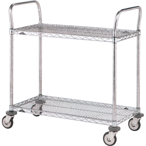 Chariots utilitaires standards, Acier inoxydable, 24" x 39" x 24", Capacit&eacute; 500 lb Cam Industrial