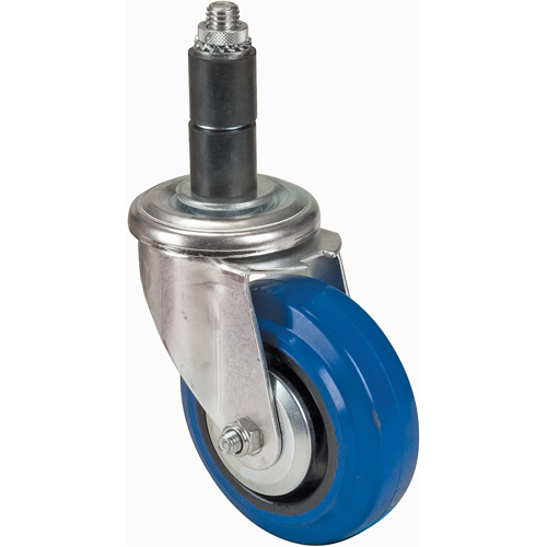 Rubber Stem Caster, Swivel, 4" (101.6 mm) Dia. Cam Industrial