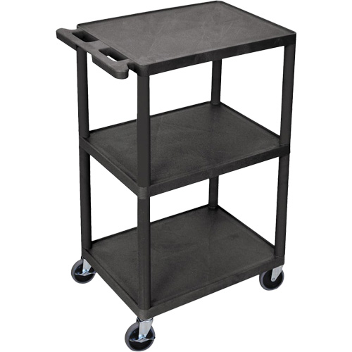 Utility Cart, 3 Tiers, 18" x 40" x 24", 400 lbs. Capacity Cam Industrial