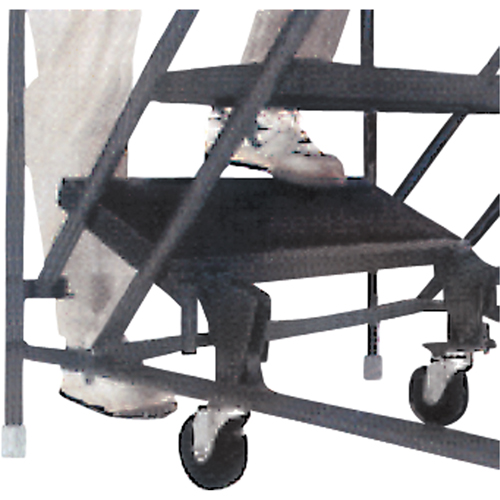 Slope Rolling Ladder, 9 Steps, Anti-Skid, 50° Incline, 90" High Cam Industrial
