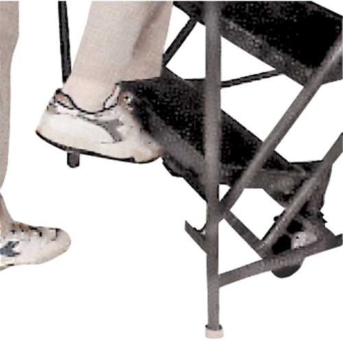 Slope Rolling Ladder, 9 Steps, Anti-Skid, 50° Incline, 90" High Cam Industrial