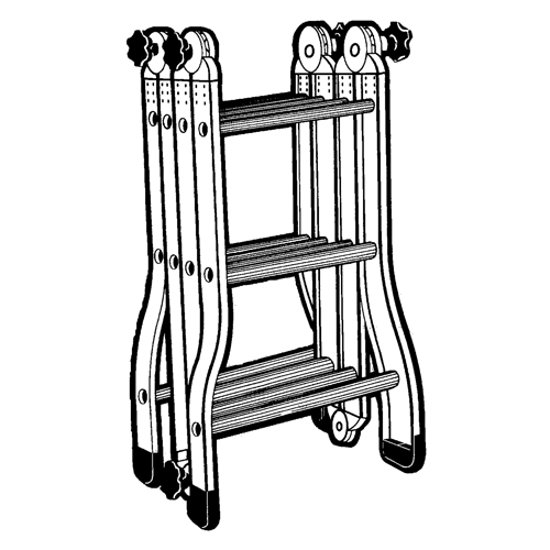 Industrial Duty Articulating Ladders, 6', Aluminum, 250 lbs. Cap., ANSI 1, CSA 1 Cam Industrial