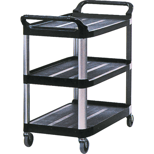 Utility Cart, 3 Tiers, 20" x 37" x 33-5/8", 300 lbs. Capacity Cam Industrial