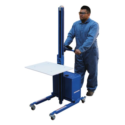 Quick Lift Platform Stacker, Electric Operated, 175 lbs. Capacity, 57" Max Lift Cam Industrial