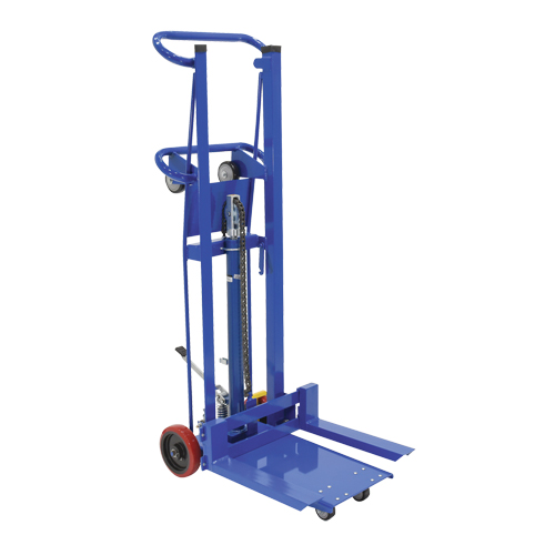 Platform Lift Stacker, Foot Pump Operated, 750 lbs. Capacity, 52" Max Lift Cam Industrial