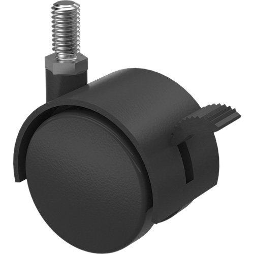 Roulette &agrave; roue double (s&eacute;ries 300/400), Pivotant avec frein, Diam&egrave;tre 2" (51 mm), Capacit&eacute; 75 lb (34 kg) Cam Industrial