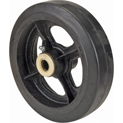 Rubber Wheels, 8" (203 mm) Dia. x 2" (51 mm) W, 600 lbs. (272 kg.) Capacity Cam Industrial