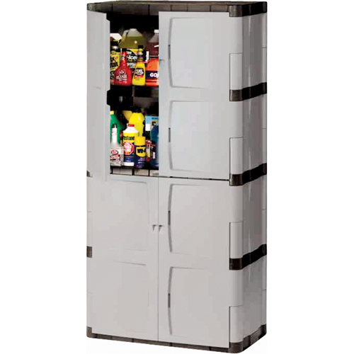 Armoire robuste, Plastique, 3 Tablettes, 72" h x 36" la x 18" P, Mica et charbon Cam Industrial