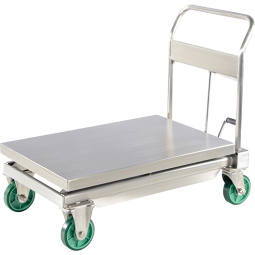 Hydraulic Scissor Lift Table, 35-1/2" L x 19-3/4" W, Stainless Steel, 1100 lbs. Capacity Cam Industrial