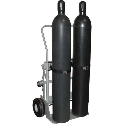 Four-Wheel Cylinder Hand Trucks, Pneumatic Wheels, 28" W x 6" L Base, 1000 lbs. Cam Industrial
