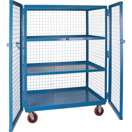 Wire Mesh Truck, 3 Tiers, 51" L x 32" W x 62.5" H, 2400 lbs. Cap. Cam Industrial