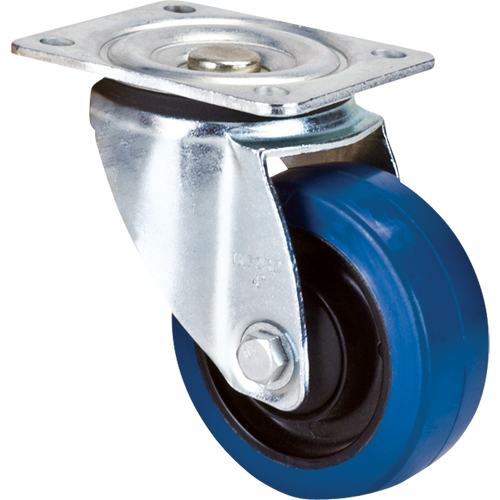 Blue Caster, Swivel, 4" (101.6 mm), Rubber, 350 lbs. (158.8 kg.) Cam Industrial