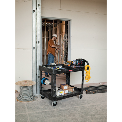 Heavy Duty Utility Cart - 4500-88, 2 Tiers, 17-1/8" x 33-1/4" x 39", 500 lbs. Capacity Cam Industrial