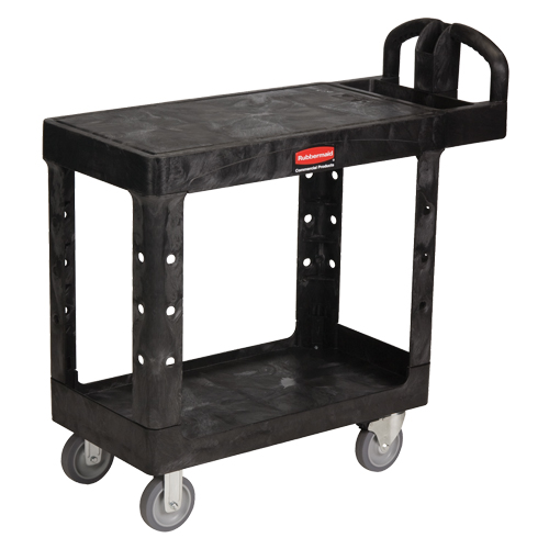 Flat Shelf Heavy Duty Utility Cart - 4505-00, 2 Tiers, 17-1/4" x 38-1/10" x 38-1/2", 500 lbs. Capacity Cam Industrial