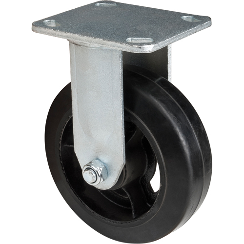 Roulette moul&eacute;, Fixe, 6" (152,4 mm), Caoutchouc, 550 lb (249 kg) Cam Industrial