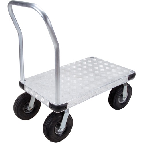 Aluminum Platform Truck, 24" W x 36" L, 1600 lbs. Cap., Pneumatic Wheels Cam Industrial