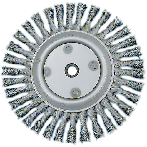 Meule &agrave; fils nou&eacute;s torsad&eacute;s, Dia. 6", Fils 0,02", Arbre 5/8"-1/2, Acier Cam Industrial