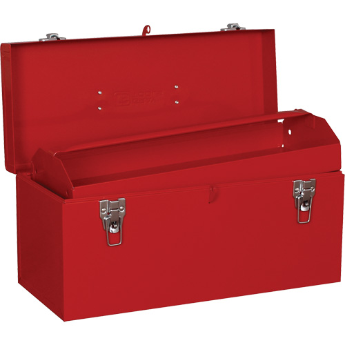 Heavy-Duty Tool Box, 8-1/2" D x 20" W x 9-1/2" H, Red Cam Industrial