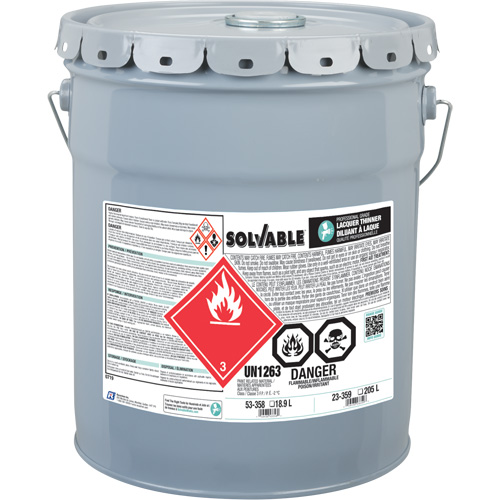 Professional Grade Lacquer Thinner, Pail, 18.9 L Cam Industrial