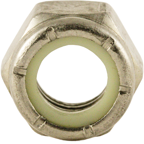 Nylon Lock Nut, 1/2" Dia., Stainless Steel, Fine Cam Industrial