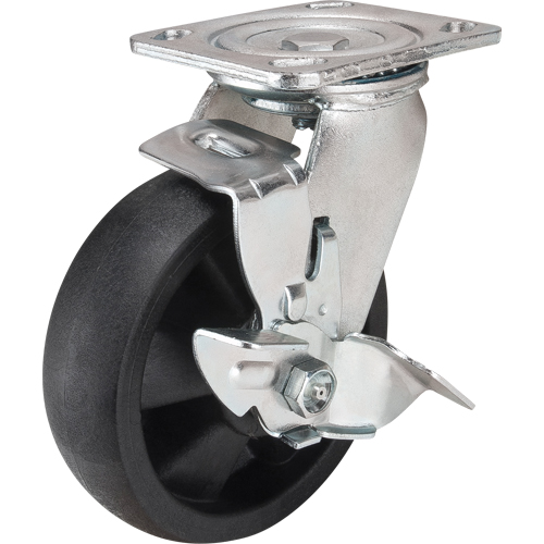 Roulettes haute temp&eacute;rature, Pivotant avec frein, 6" (152,4 mm), Nylon, 880 lb (399 kg) Cam Industrial
