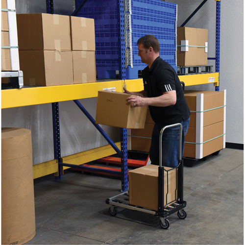 Fold-Up Platform Truck, Stainless Steel, 300 lbs., 28" L x 16" W, 33-1/2" High Cam Industrial