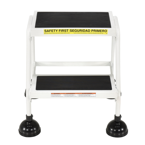 &eacute;chelles Stop-Step, 2 marches, Largeur de la marche 16", Hauteur de la plateforme 18-9/16", Acier Cam Industrial