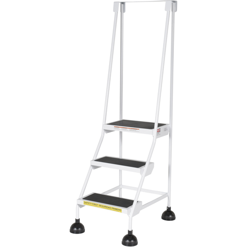 &eacute;chelles Stop-Step, 3 marches, Largeur de la marche 16", Hauteur de la plateforme 28-11/16", Acier Cam Industrial
