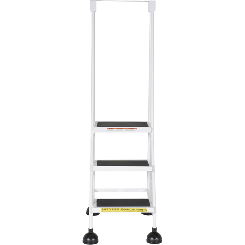 &eacute;chelles Stop-Step, 3 marches, Largeur de la marche 16", Hauteur de la plateforme 28-11/16", Acier Cam Industrial