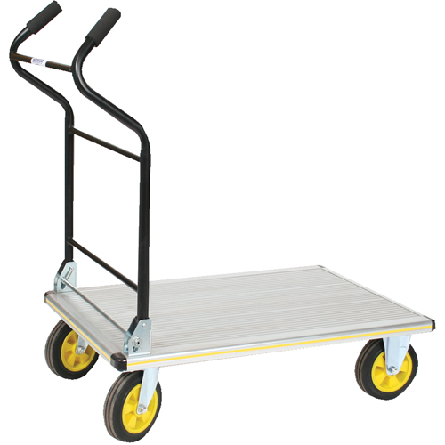 Folding Ergo-Handle Platform Truck, Aluminum, 660 lbs., 35-1/2" L x 24" W, 41" High Cam Industrial