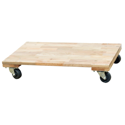 Solid Platform Wood Dolly, Rubber Wheels, 900 lbs. Capacity, 18" W x 30" D x 6" H Cam Industrial