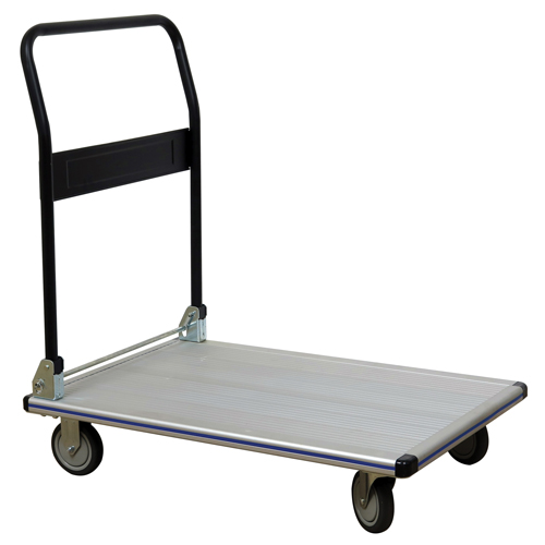 Folding Handle Platform Truck, Aluminum, 550 lbs., 35-1/2" L x 24" W, 35-1/2" High Cam Industrial