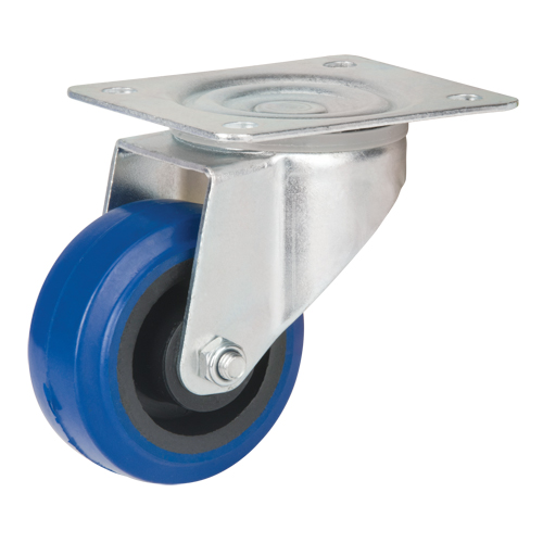 Blue Caster, Swivel, 3" (76 mm), Rubber, 285 lbs. (129 kg.) Cam Industrial