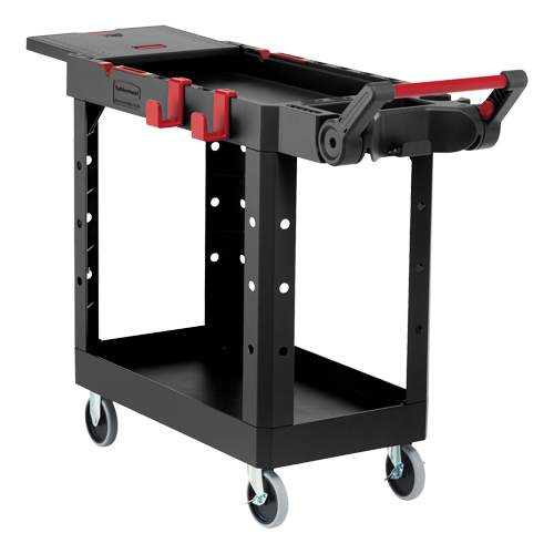 Chariot utilitaire robuste et polyvalent, 2 tiers, 25-1/5" x 36" x 51-1/2", Capacit&eacute; 500 lb Cam Industrial