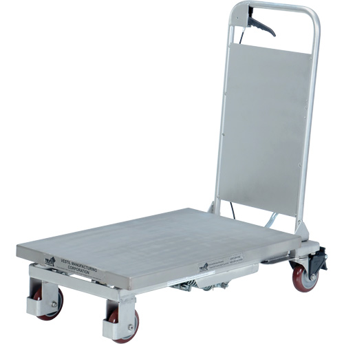 Manual Hydraulic Scissor Lift Table, 27-1/2" L x 17-5/8" W, Partial Stainless Steel, 400 lbs. Capacity Cam Industrial