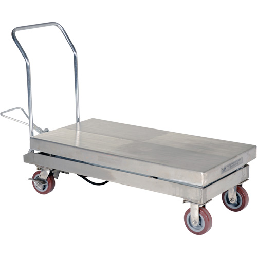 Manual Hydraulic Scissor Lift Table, 47" L x 24" W, Partial Stainless Steel, 2000 lbs. Capacity Cam Industrial