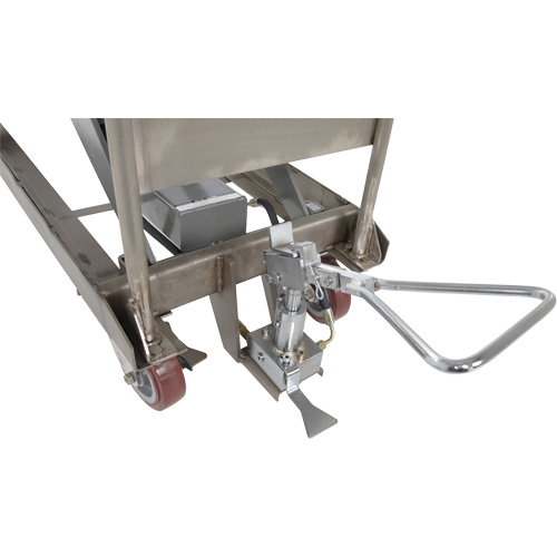 Manual Hydraulic Scissor Lift Table, 47" L x 24" W, Partial Stainless Steel, 2000 lbs. Capacity Cam Industrial