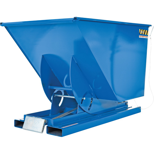 Self-Dumping Hopper, Steel, 1 cu.yd., Blue Cam Industrial