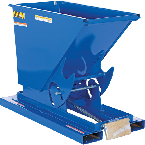Self-Dumping Hopper, Steel, 1/3 cu.yd., Blue Cam Industrial