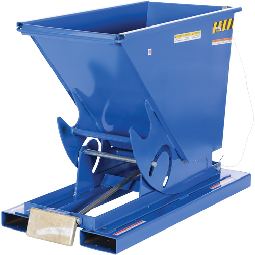 Self-Dumping Hopper, Steel, 1/3 cu.yd., Blue Cam Industrial
