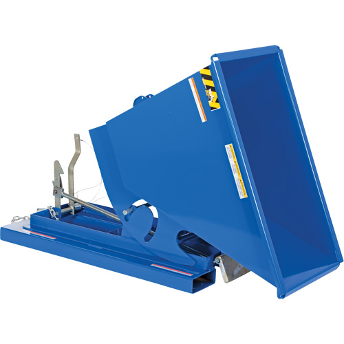 Self-Dumping Hopper, Steel, 1/3 cu.yd., Blue Cam Industrial