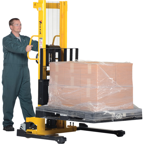 Manual Hydraulic Stacker, Hand Pump Operated, 2000 lbs. Capacity, 35" Max Lift Cam Industrial