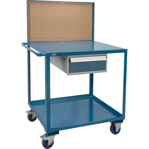 Mobile Service Cart, 2 Tiers, 24" W x 57" H x 40" D, 1200 lbs. Capacity Cam Industrial
