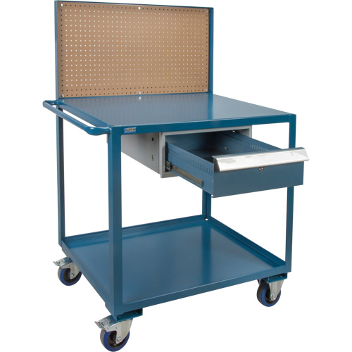Mobile Service Cart, 2 Tiers, 24" W x 57" H x 40" D, 1200 lbs. Capacity Cam Industrial