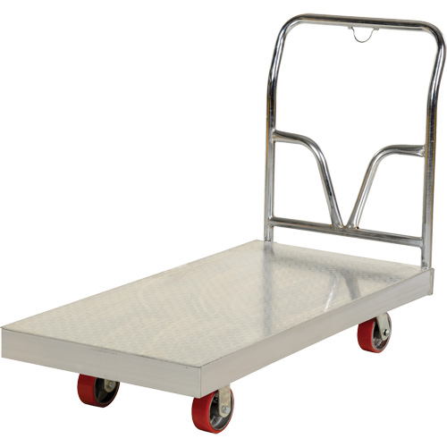 Chariot &agrave; plate-forme en aluminium, 24" la x 48" lo, 3600 lb cap, Roues Polyur&eacute;thane Cam Industrial