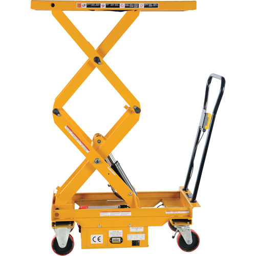 DC Powered Hydraulic Scissor Lift Elevating Cart, Steel, 39-3/4" L x 20-1/2" W, 1000 lbs. Capacity Cam Industrial