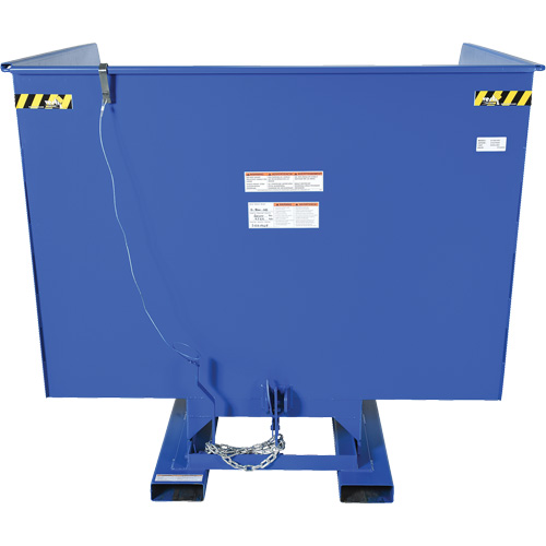 Self-Dumping Hopper, Steel, 4 cu.yd., Blue Cam Industrial