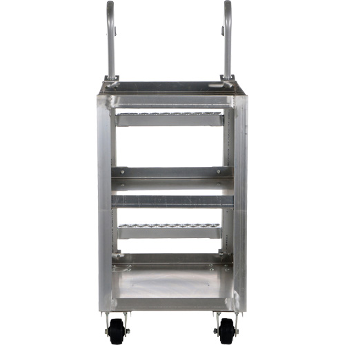 Stockpicker Truck, Aluminum, 21-7/8" W x 40" D, 3 Shelves, 660 lbs. Capacity Cam Industrial