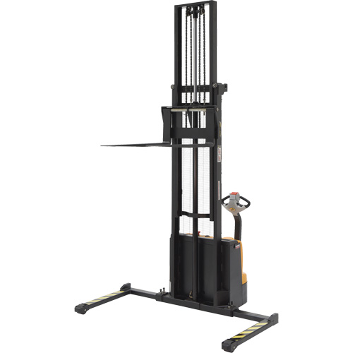 Double Mast Stacker, Electric Operated, 2200 lbs. Capacity, 150" Max Lift Cam Industrial