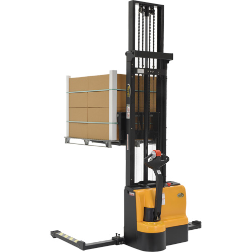 Double Mast Stacker, Electric Operated, 2200 lbs. Capacity, 150" Max Lift Cam Industrial